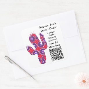 Aangepaste QR-code kleine onderneming promotie Cal Vierkante Sticker