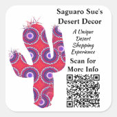 Aangepaste QR Code Kleine Van Bedrijfs Proberen Vr Vierkante Sticker (Voorkant)