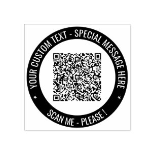 Aangepaste QR-code Kleur Ronde Rubber Stamp Sjablo Rubberstempel