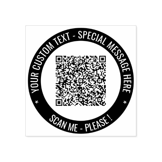 Aangepaste QR-code Kleur Ronde Rubber Stamp Sjablo Rubberstempel (Afrduk)