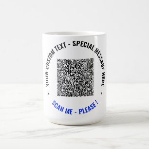 Aangepaste QR-code koffiemok cadeau voeg uw teksti