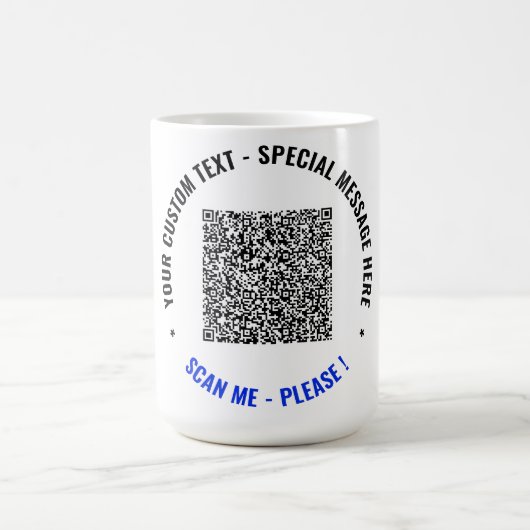 Aangepaste QR-code koffiemok cadeau voeg uw teksti (Center)
