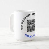 Aangepaste QR-code koffiemok cadeau voeg uw teksti (Voorkant links)