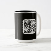Aangepaste QR-code koffiemok voor handelaren" Tweekleurige Koffiemok (Voorkant rechts)