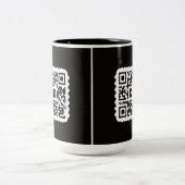 Aangepaste QR-code koffiemok voor handelaren" Tweekleurige Koffiemok (Center)