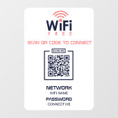 Aangepaste QR-code l Scan om verbinding te maken m Raamsticker (Vel)