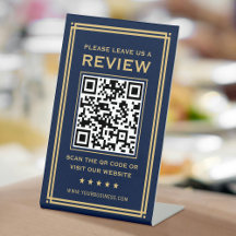 Aangepaste QR-code Laat een Review Classic Navy Go