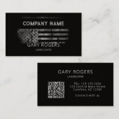 Aangepaste QR-code Landscaper Amerikaanse vlag Visitekaartje (Voorkant / Achterkant)