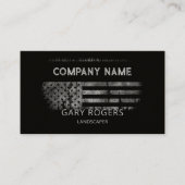 Aangepaste QR-code Landscaper Amerikaanse vlag Visitekaartje (Voorkant)