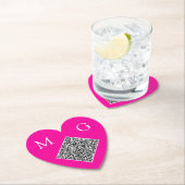 Aangepaste QR Code Letters Wedding Heart Paper Ond Kartonnen Onderzetters (Insitu)