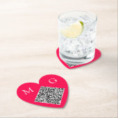 Aangepaste QR Code Letters Wedding Heart Paper Ond Kartonnen Onderzetters (Insitu)