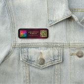 Aangepaste QR-code lidfoto of logo gouden letterty Naamplaatje (In situ)