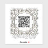 Aangepaste QR-code  Lijst huwelijksgeschenk regist Sticker (Vel)