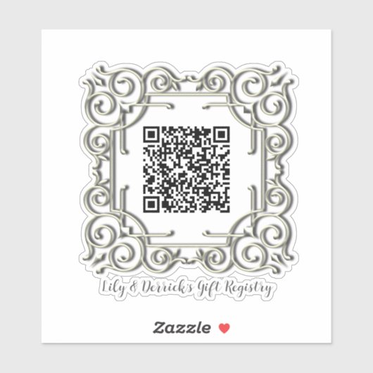Aangepaste QR-code Lijst huwelijksgeschenk regist Sticker (Vel)