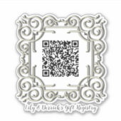 Aangepaste QR-code Lijst huwelijksgeschenk regist Sticker (Voorkant)