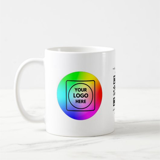 Aangepaste QR-code logo bedrijfs branding mok (Links)