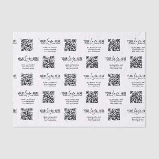 Aangepaste QR-code Logo Bedrijfsverpakking Tissuepapier (Voorkant)