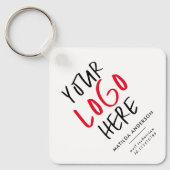 Aangepaste QR-code & Logo Business Branding Sleutelhanger (Voorkant)