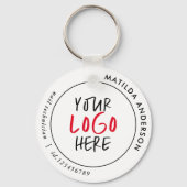 Aangepaste QR-code & Logo Business Branding Sleutelhanger (Voorkant)