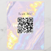 Aangepaste QR-code Logo Elegant Paarse Holographic Flyer (Achterkant)