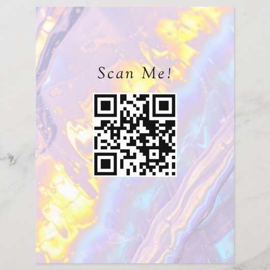 Aangepaste QR-code Logo Elegant Paarse Holographic Flyer (Achterkant)