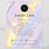 Aangepaste QR-code Logo Elegant Paarse Holographic Flyer (Voorkant)