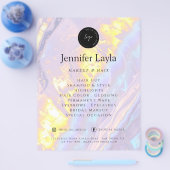 Aangepaste QR-code Logo Elegant Paarse Holographic Flyer (Enkel)