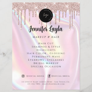 Aangepaste QR-code logo elegante parelmoer roze Flyer