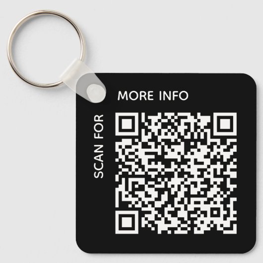Aangepaste QR-code Logo en tekst bedrijfssoftware Sleutelhanger (Voorkant)