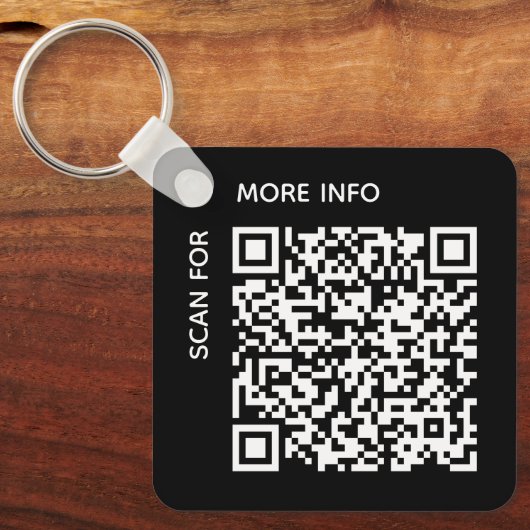Aangepaste QR-code Logo en tekst bedrijfssoftware Sleutelhanger (Voorkant)