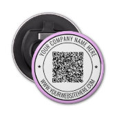 Aangepaste QR-code Logo en tekststempel flesopenin Button Flesopener (Voorkant)