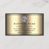 Aangepaste QR CODE Logo Eyelashes Faux Gold Visitekaartje (Achterkant)