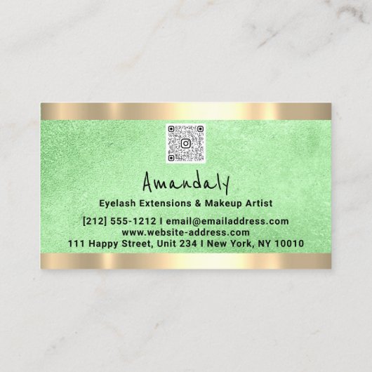 Aangepaste QR CODE Logo Groene Lemon Visitekaartje (Achterkant)