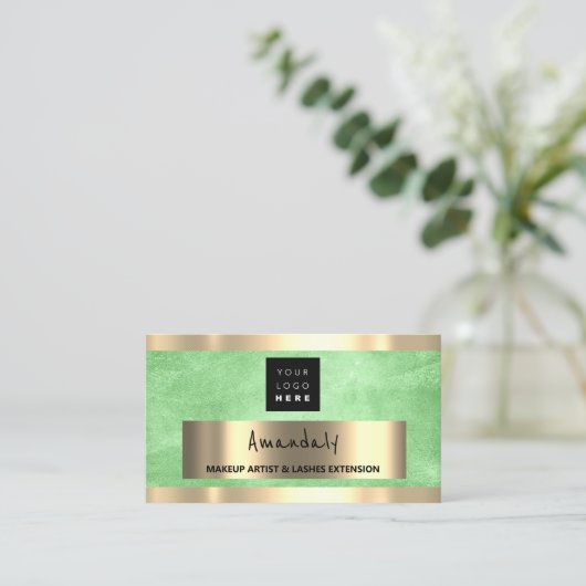 Aangepaste QR CODE Logo Groene Lemon Visitekaartje (Staand voorkant)