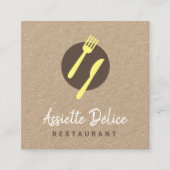 Aangepaste QR Code Logo Keuken Business & Restaura Vierkante Visitekaartje (Voorkant)