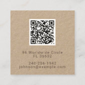 Aangepaste QR Code Logo Keuken Business & Restaura Vierkante Visitekaartje (Achterkant)