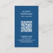 Aangepaste QR-code Logo Matig blauw Visitekaartje (Achterkant)