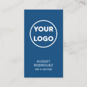 Aangepaste QR-code Logo Matig blauw Visitekaartje (Voorkant)