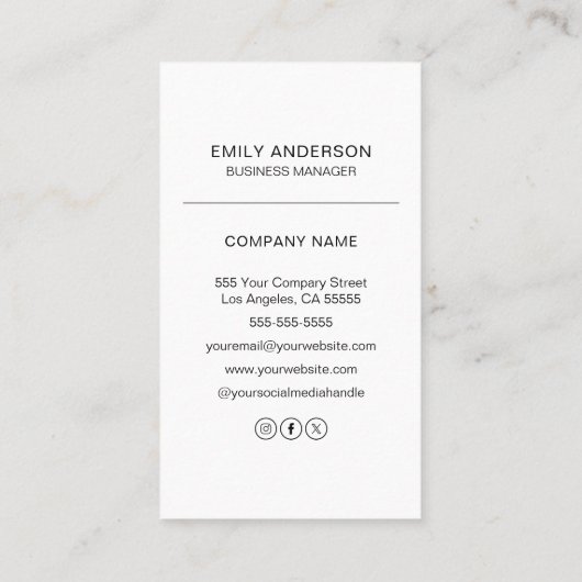 Aangepaste QR-code Logo Minimaal Visitekaartje (Achterkant)