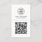 Aangepaste QR-code Logo Minimaal Visitekaartje (Voorkant)