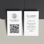 Aangepaste QR-code Logo Minimaal Visitekaartje