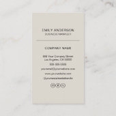 Aangepaste QR-code Logo Minimal Beige Visitekaartje (Achterkant)
