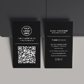 Aangepaste QR-code Logo Minimal Black Visitekaartje