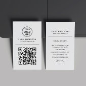 Aangepaste QR-code Logo Minimal Grey Visitekaartje