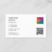 Aangepaste QR-code Logo Modern Elegant Eenvoudige  Visitekaartje (Voorkant)