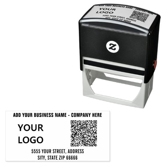 Aangepaste QR-code Logo Naam Adres Zelfinkt Stempe Zelfinktende Stempel (In situ)