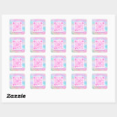 Aangepaste QR-code Logo Pastels Holographic Vierkante Sticker (Vel)