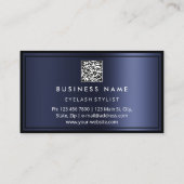 Aangepaste QR CODE Logo Restaurant die Chef Navy k Visitekaartje (Achterkant)