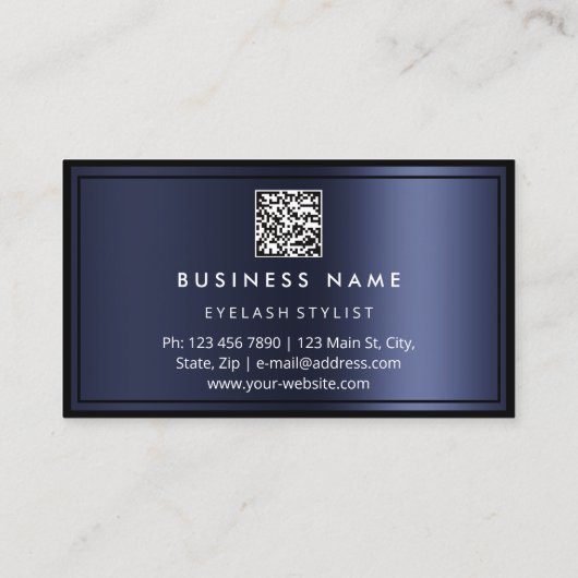 Aangepaste QR CODE Logo Restaurant die Chef Navy k Visitekaartje (Achterkant)