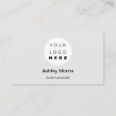 Aangepaste QR-code Logo sociaal online winkelgrijs Visitekaartje (Achterkant)